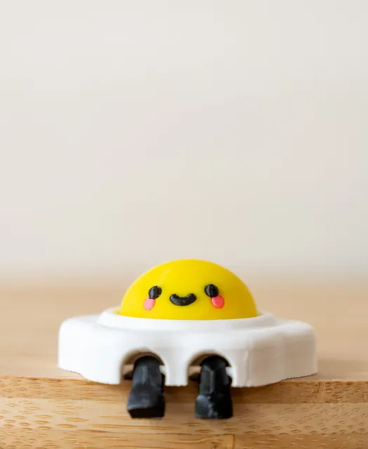 Fried Egg Buddy 3D Printed Fidget Clicker