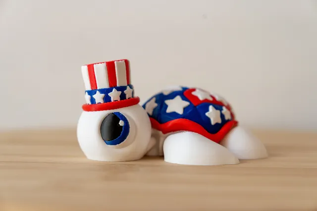 Patriotic Turtle 3D Printed Fidget Toy